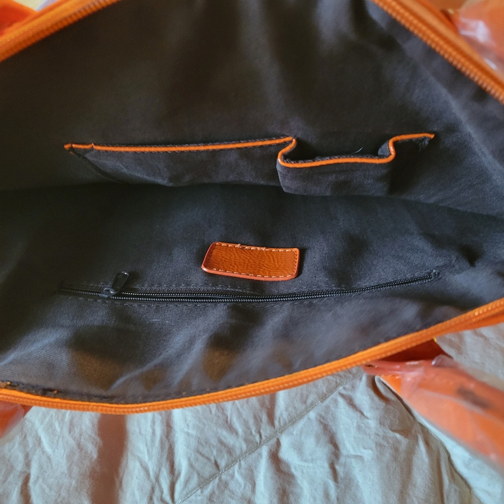 Orange Ruffled Women's Handbag - Picture 6 of 16